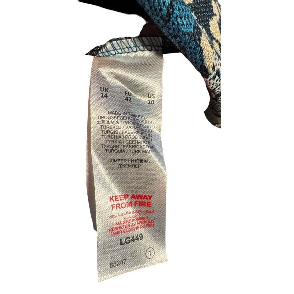 Joe Browns Womens Floral Cowl Neck Tunic Dress W/ Pockets Blue & Cream M - Picture 10 of 10